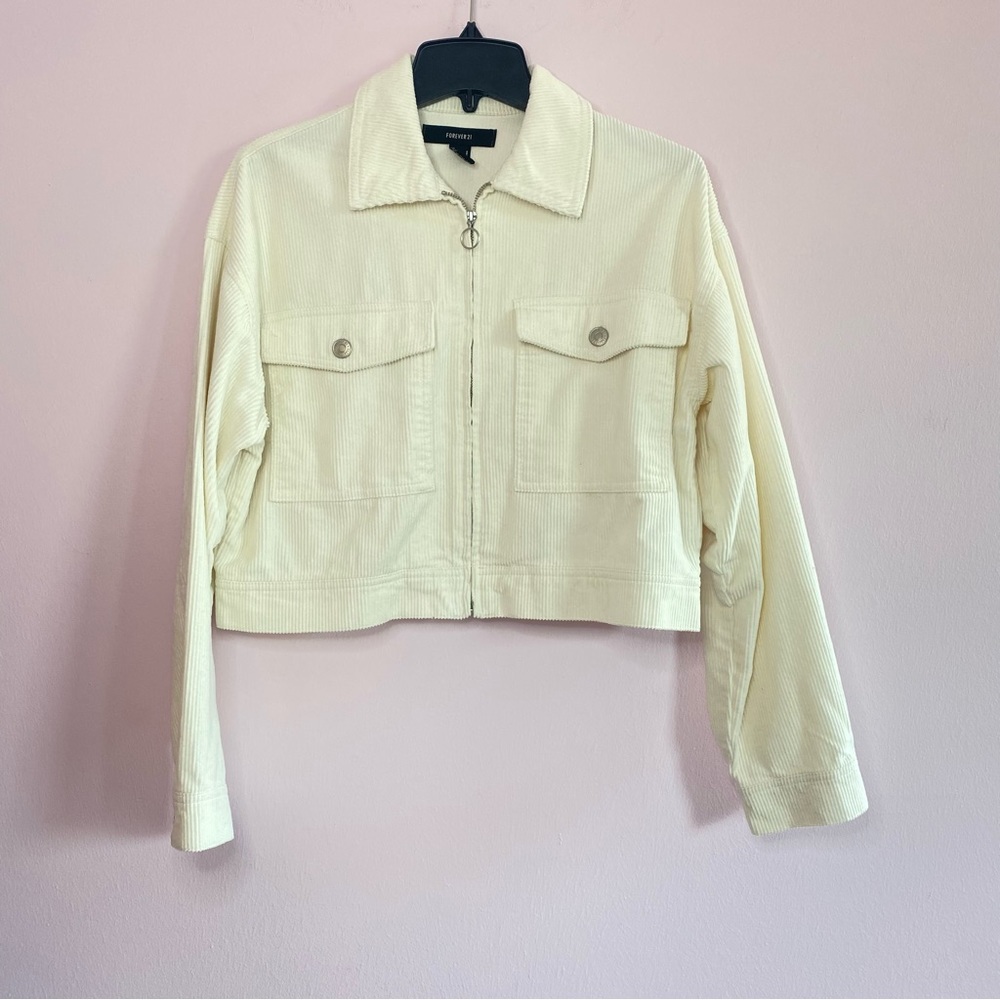 Forever 21 Corduroy Boxy Zip Up Jacket - Picture 1 of 8